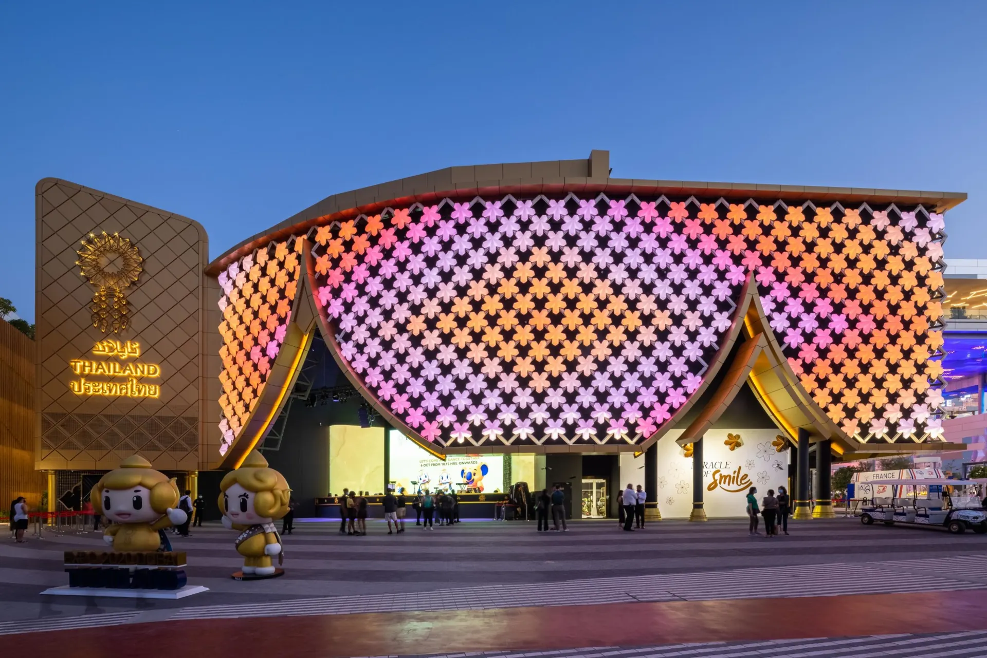 Building exterior with a decorative facade