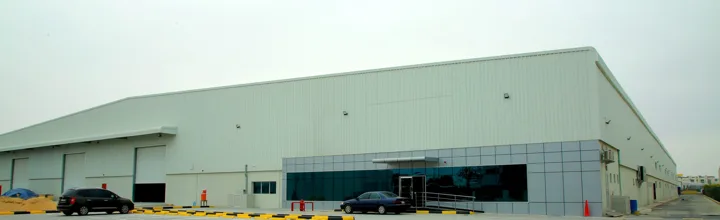 Cladded building facade at a Roofings Middle East project
