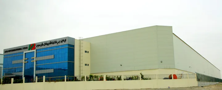 Steel building envelope at a Roofings Middle East project