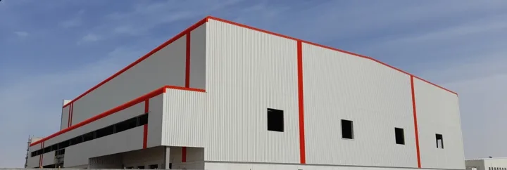Profiled roof and wall cladding at a Roofings Middle East project